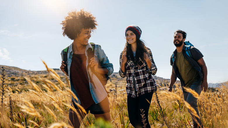 group of friends hiking