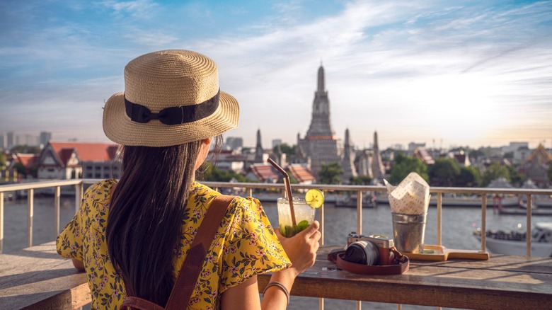 Person looks at Bangkok panorama