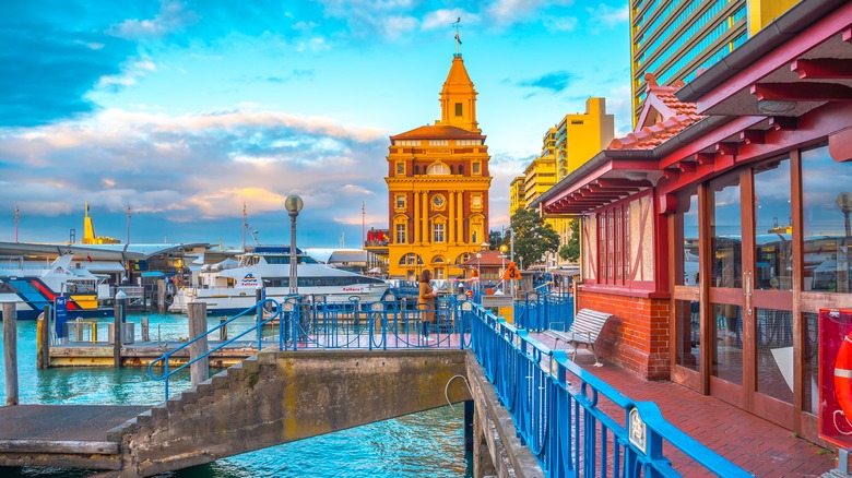 Colorful dock in Auckland, New Zealand