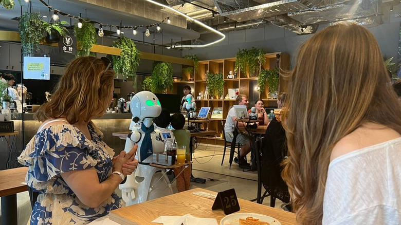 Robot waiter at Dawn cafe
