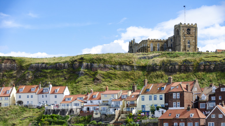 Whitby Abbey on a hill