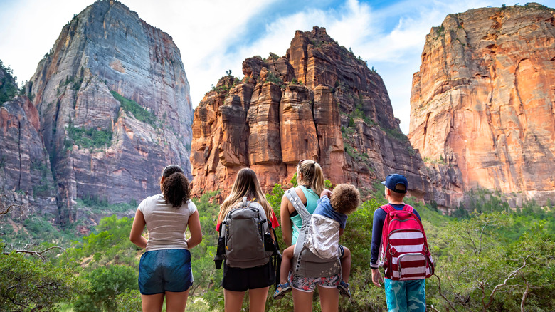 Family enjoying Zion Park