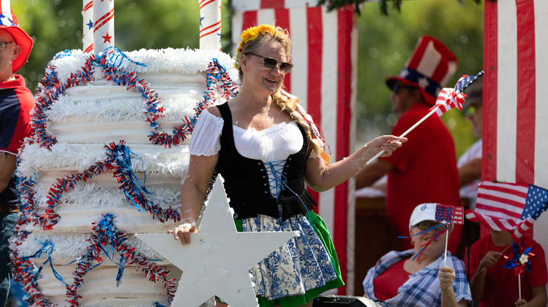 Woman Fourth of July float