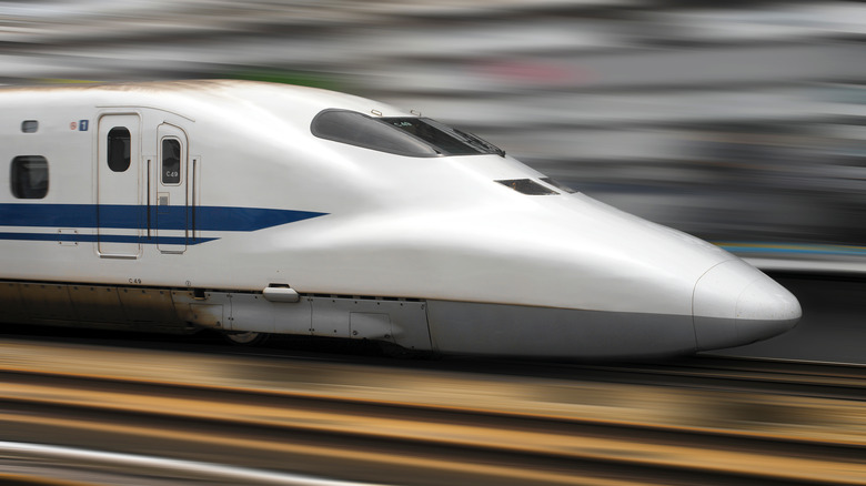 Bullet train speeding past