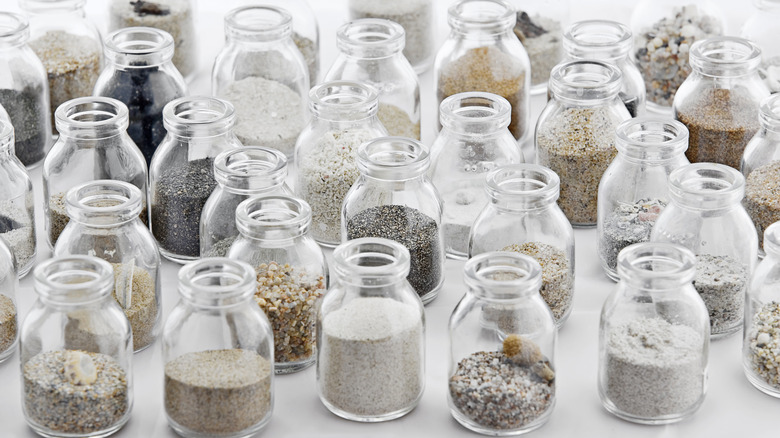 small jars of sand