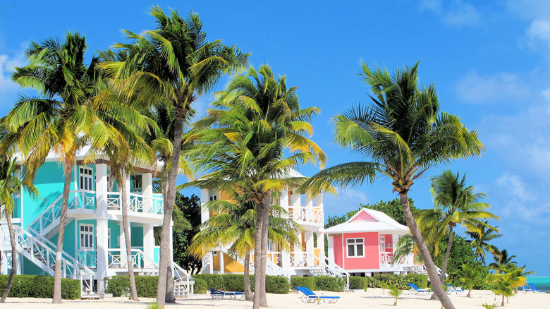 Colorful beach houses in Caymans