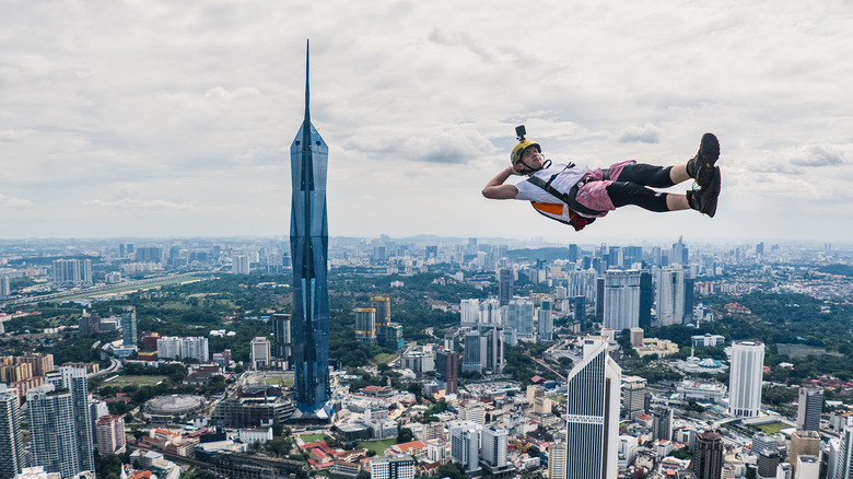 BASE jumper in Kuala Lumpur 