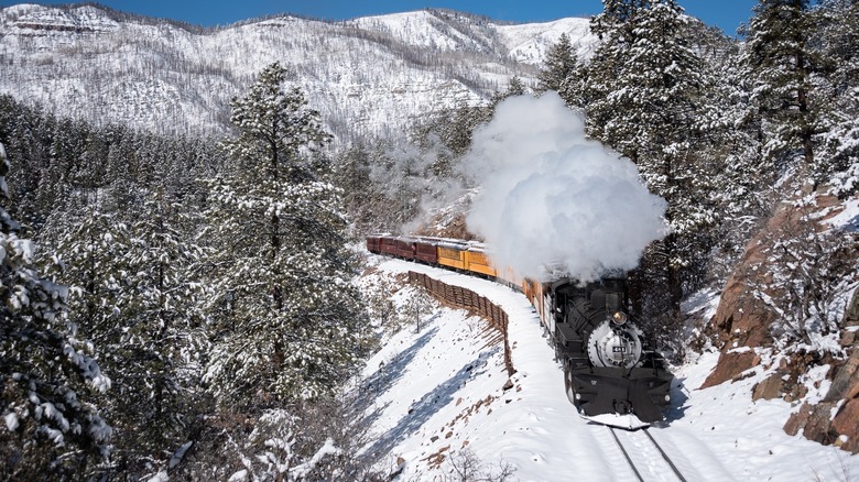 Cascade Canyon train in winter