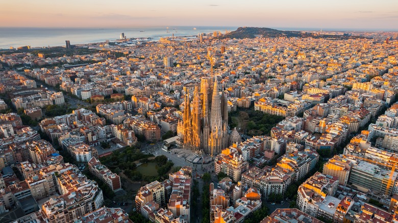 aerial view of barcelona