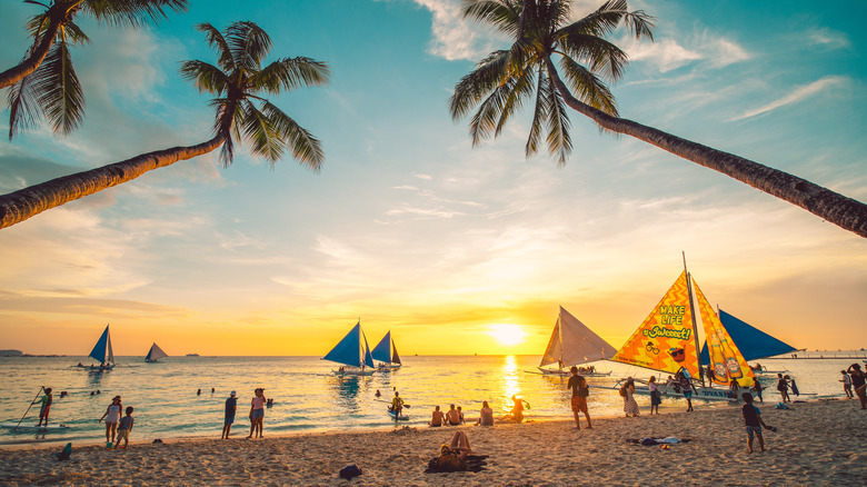 boracay beach at sunset