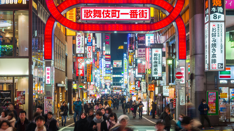 busy tokyo street at night