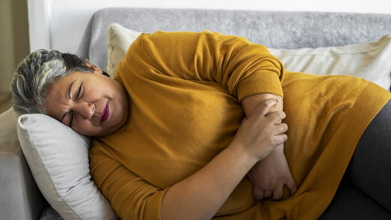 Woman with seasickness