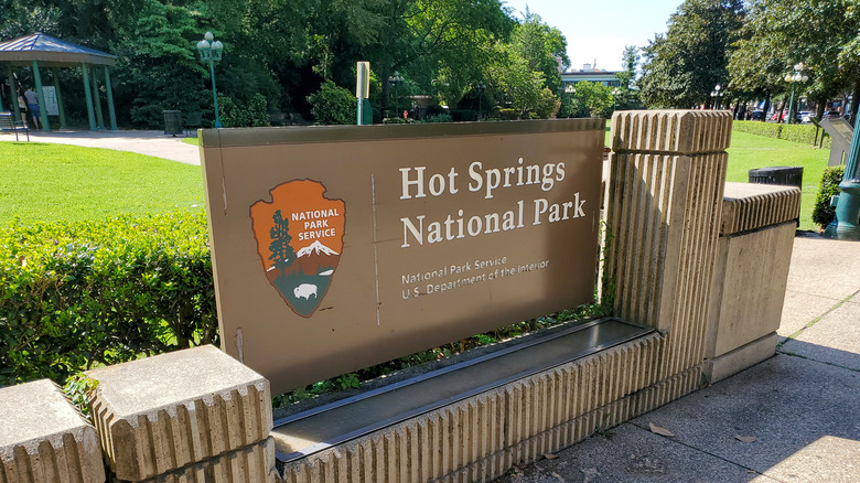 Hot Springs National Park entrance sign
