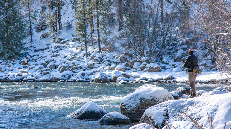 Ice fishing in Sun Valley, Idaho