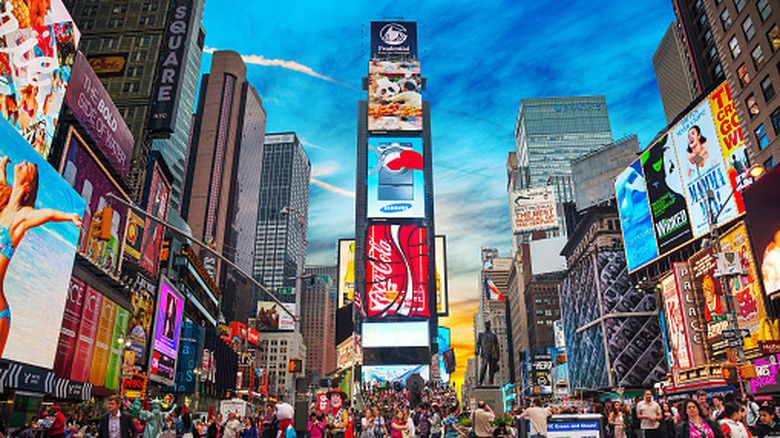 Busy crowds at New York's Times Square