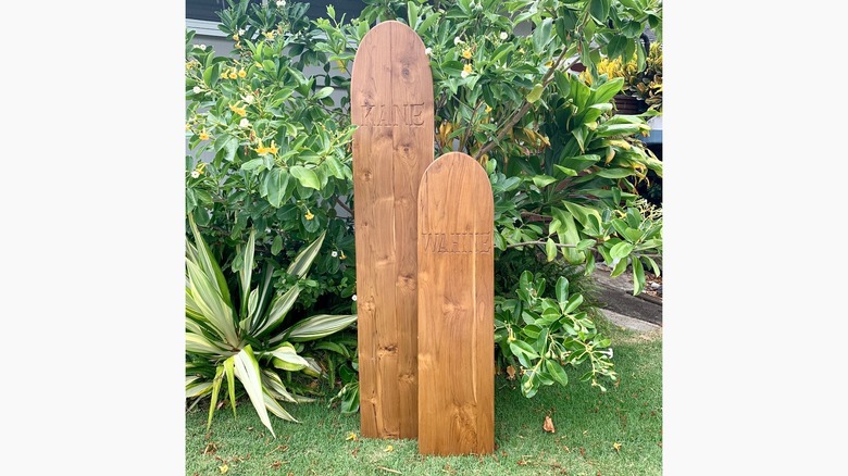 wooden alaia surfboard