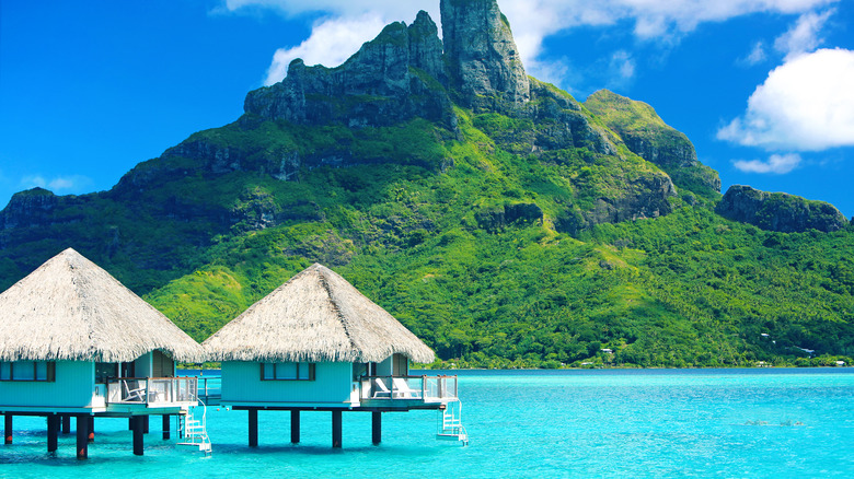 Overwater bungalow in French Polynesia