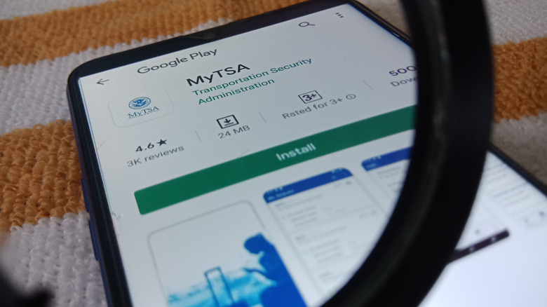 MyTSA app on phone