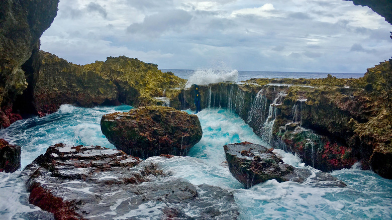 The craggy coast of Niue