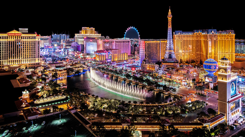 Las Vegas lit up at night