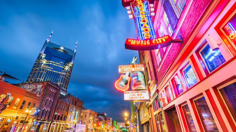 Neon on Broadway in Nashville