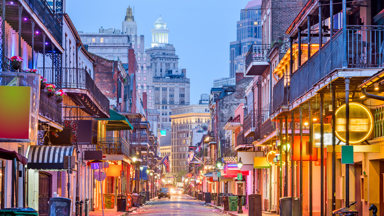 View down Bourbon Street