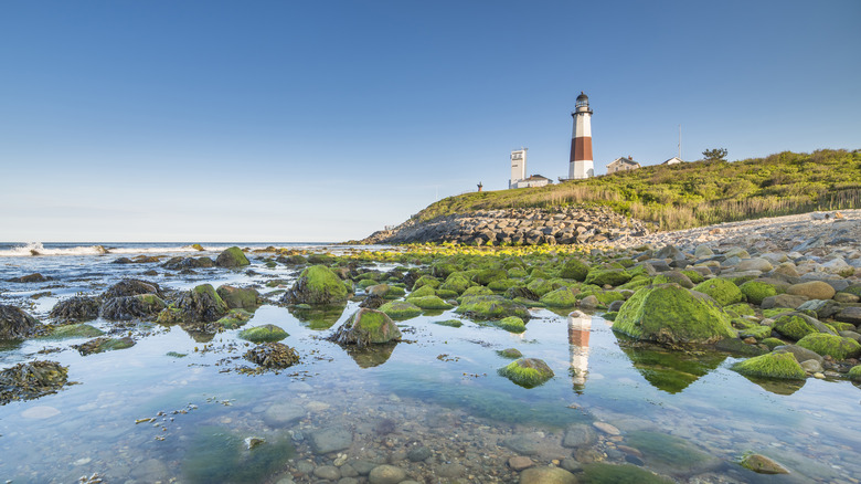 View of lighthouse in the Hamptons