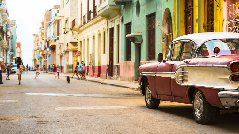 A classic car in Cuba