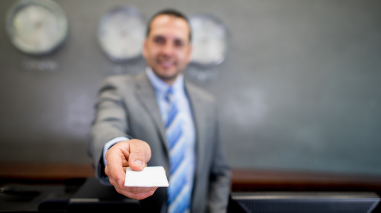 Concierge handing card