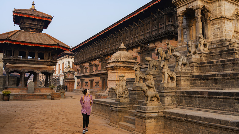 Exploring a temple in Kathmandu, Nepal