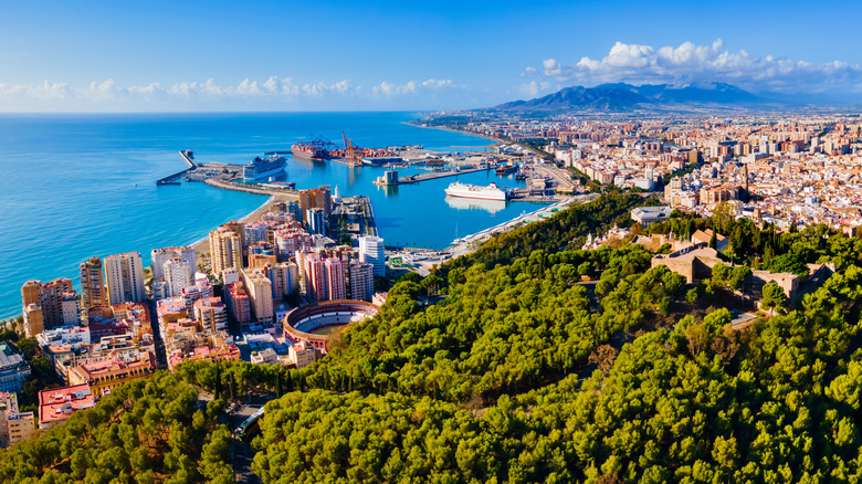 Aerial view of Malaga, Spain