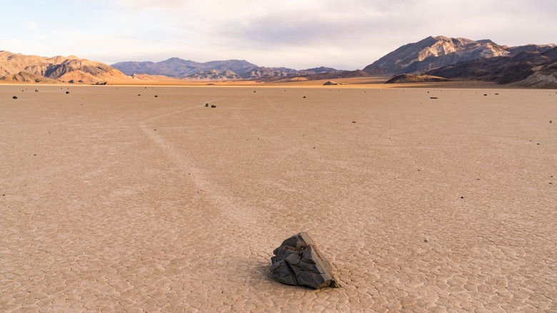 Death Valley rock and trail