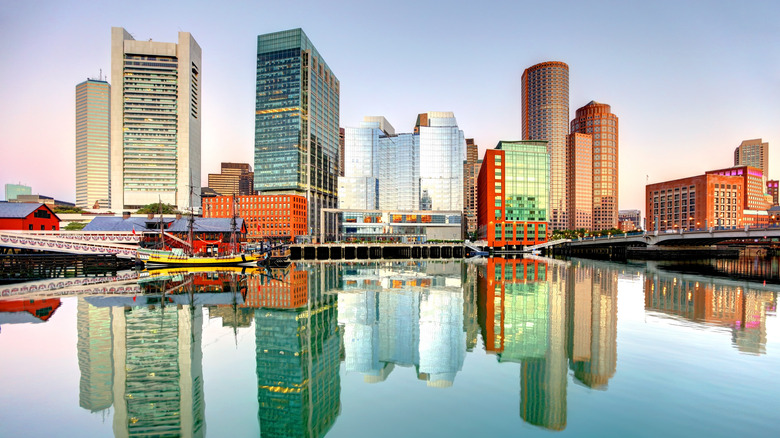 view of Boston from Harbor