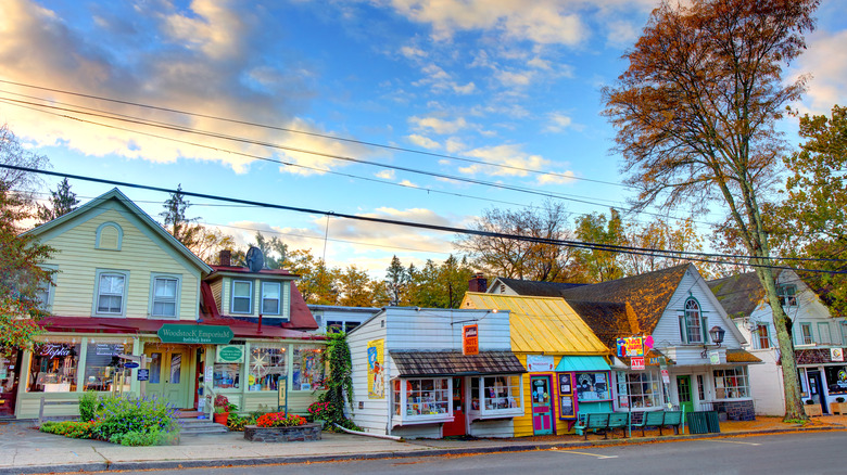 colorful, artistic buildings in Woodstock