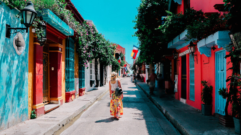 woman walking in Columbia