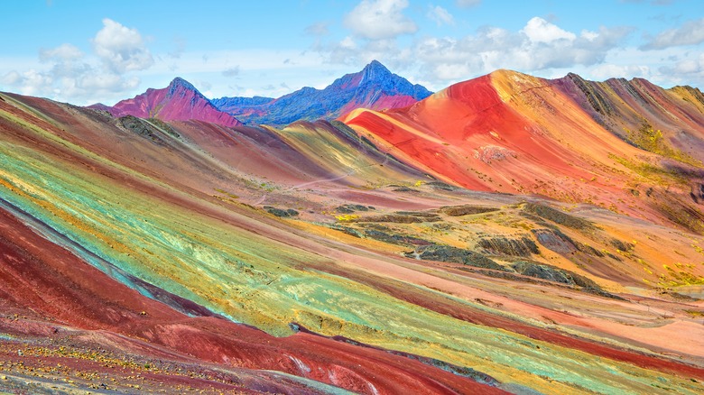 multicolored mountainside