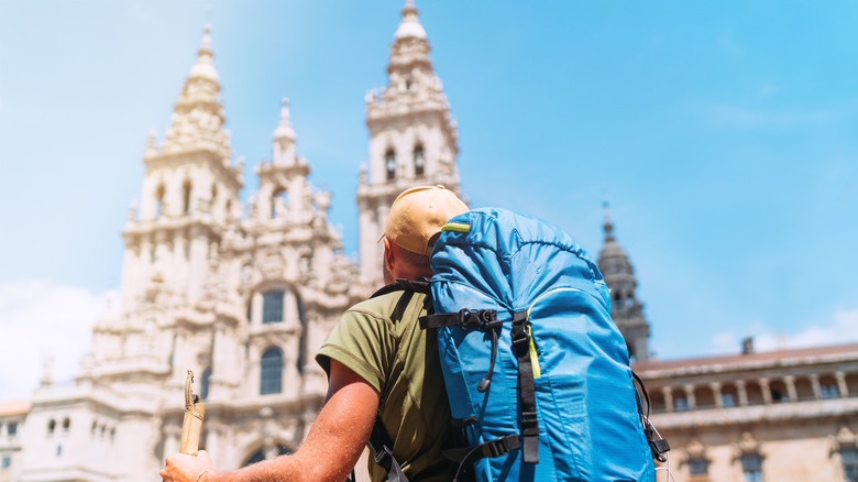 backpacker and cathedral