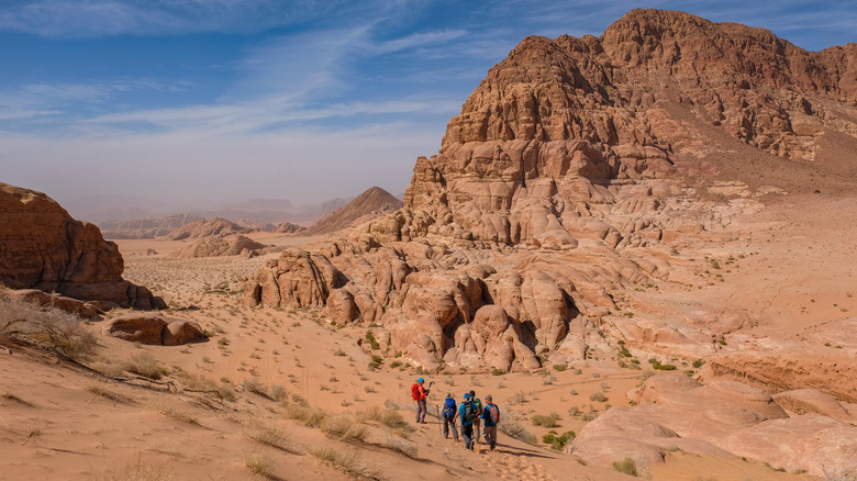 hikers in Jordan desert