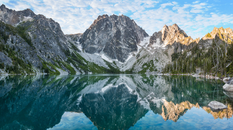 mountain reflected in lake