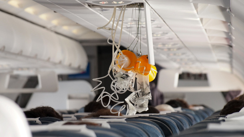 oxygen masks in plane