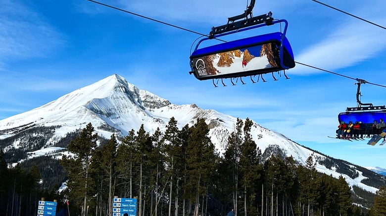 A ski lift at Big Sky Resort