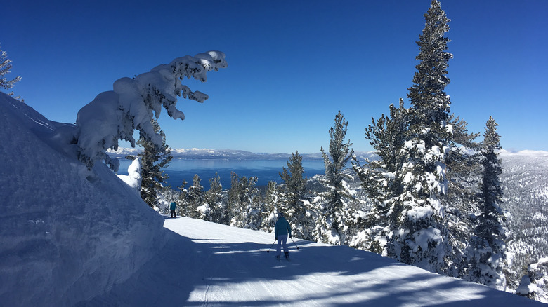 Lake Tahoe ski resort skier