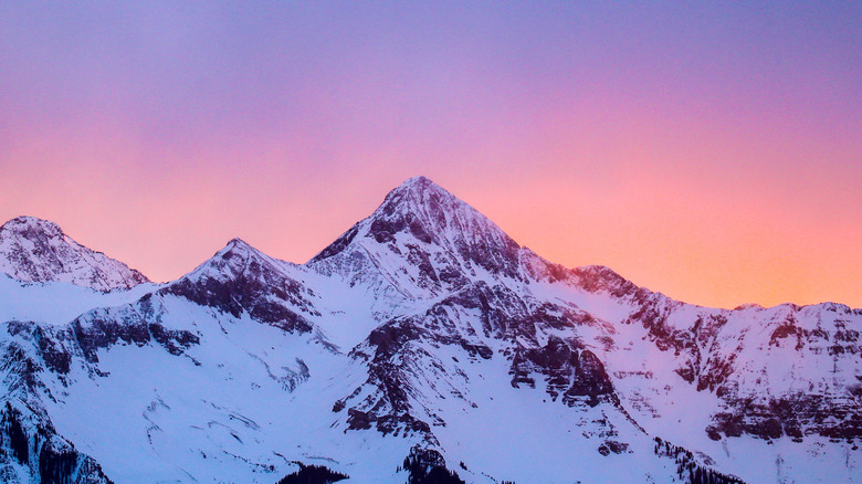 Telluride ski resort at sunset