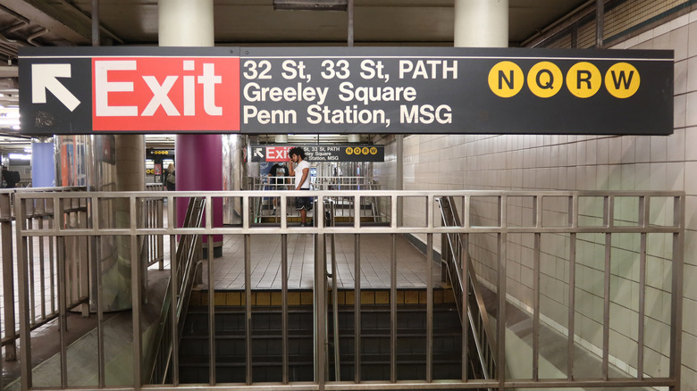 Subway exit in NYC