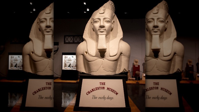 Egyptian statue inside The Charleston Museum