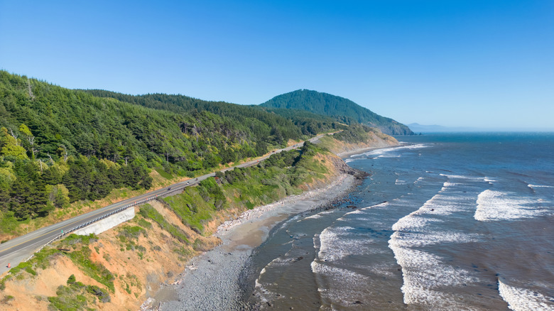 Aerial view Pacific Coast Scenic Byway