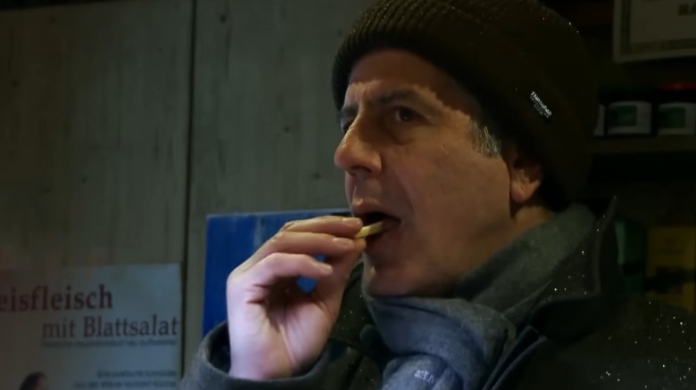 Anthony Bourdain eating