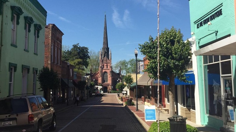 view of Abbeville's signature church