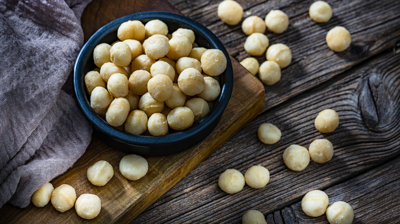 macadamia nuts on table