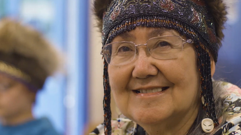 Native Alaskan smiling